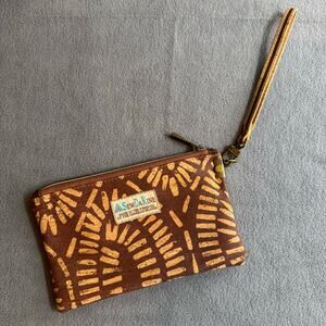 Sew Da Kine Hawaii Cork Fabric Zipper Bag Wristlet Aloha Coconut Girl Beachy